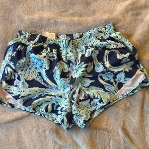 Women's Athletic Luxletic Shorts in High Tide Navy Scuba Doo